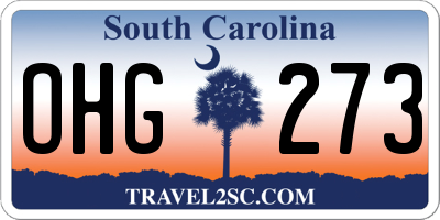 SC license plate OHG273