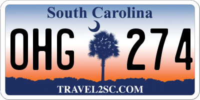 SC license plate OHG274