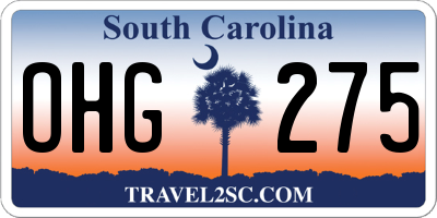 SC license plate OHG275