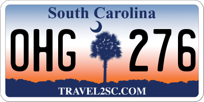 SC license plate OHG276