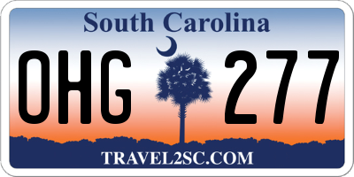 SC license plate OHG277