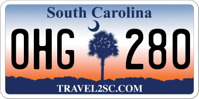 SC license plate OHG280