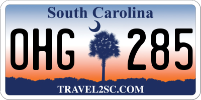 SC license plate OHG285