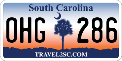 SC license plate OHG286
