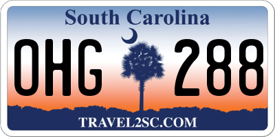 SC license plate OHG288