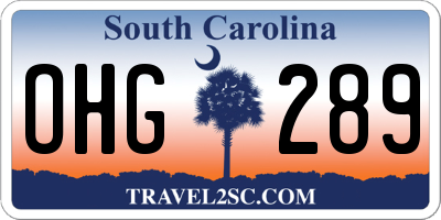 SC license plate OHG289