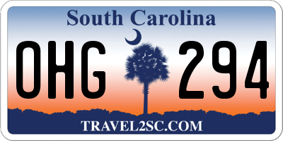 SC license plate OHG294