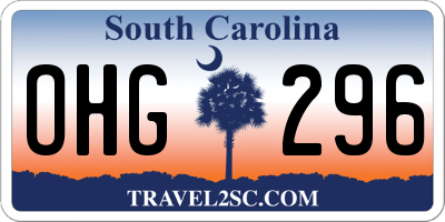 SC license plate OHG296