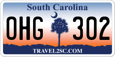 SC license plate OHG302