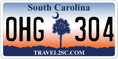 SC license plate OHG304