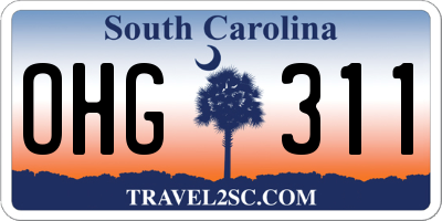 SC license plate OHG311