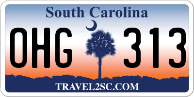 SC license plate OHG313