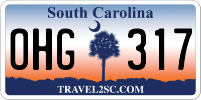 SC license plate OHG317