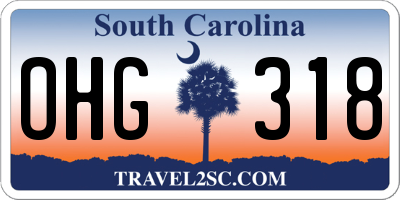 SC license plate OHG318