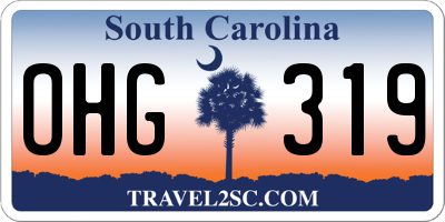 SC license plate OHG319