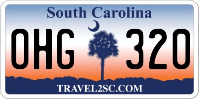SC license plate OHG320