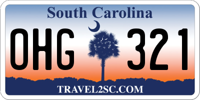 SC license plate OHG321