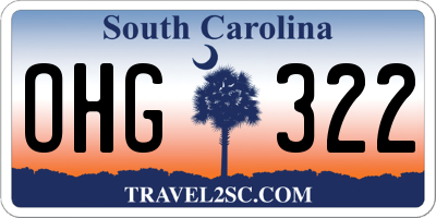 SC license plate OHG322