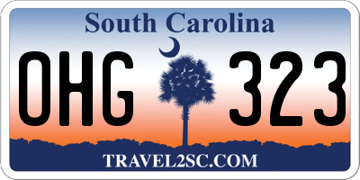 SC license plate OHG323