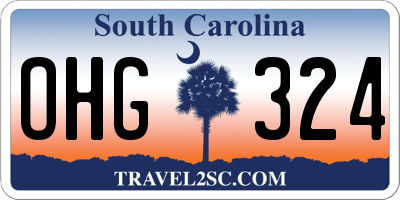 SC license plate OHG324