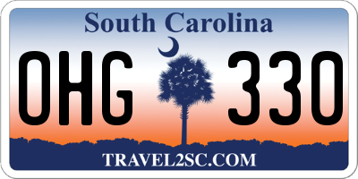 SC license plate OHG330