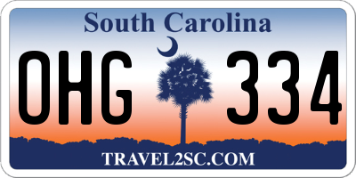 SC license plate OHG334