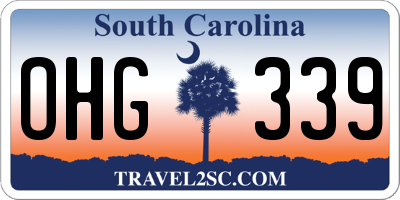 SC license plate OHG339
