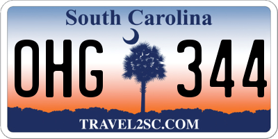 SC license plate OHG344