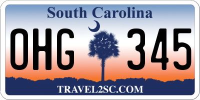 SC license plate OHG345