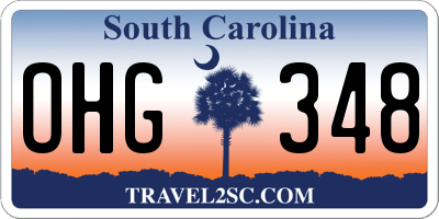 SC license plate OHG348