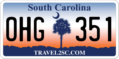 SC license plate OHG351