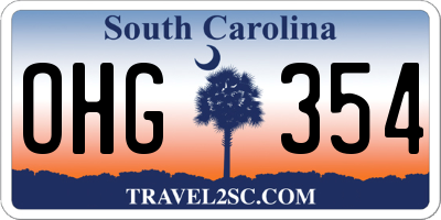 SC license plate OHG354