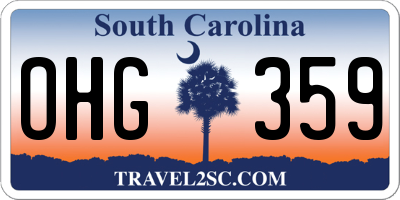 SC license plate OHG359