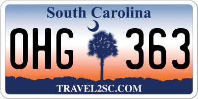 SC license plate OHG363