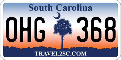 SC license plate OHG368