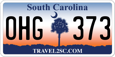 SC license plate OHG373