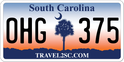 SC license plate OHG375
