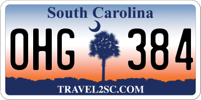 SC license plate OHG384
