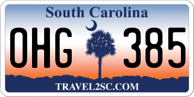 SC license plate OHG385