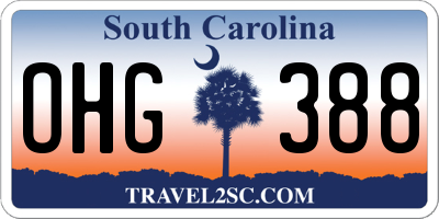 SC license plate OHG388