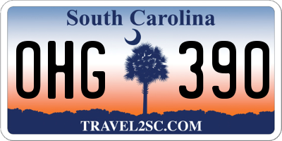 SC license plate OHG390