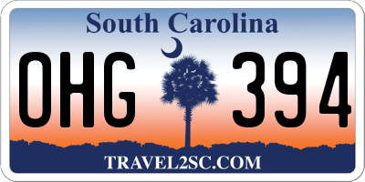 SC license plate OHG394