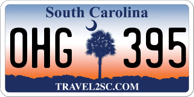 SC license plate OHG395