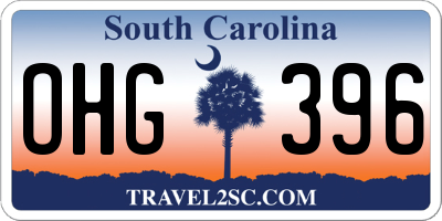 SC license plate OHG396