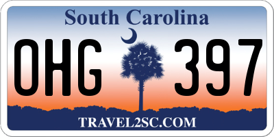 SC license plate OHG397