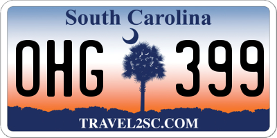 SC license plate OHG399