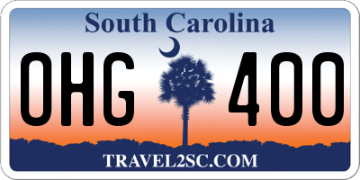 SC license plate OHG400