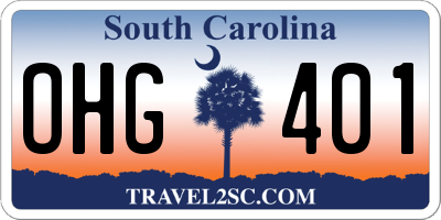 SC license plate OHG401