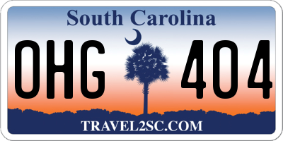 SC license plate OHG404