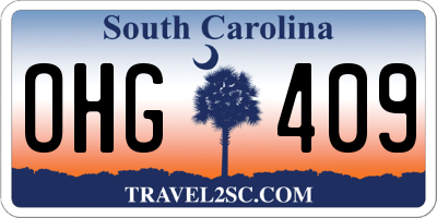 SC license plate OHG409